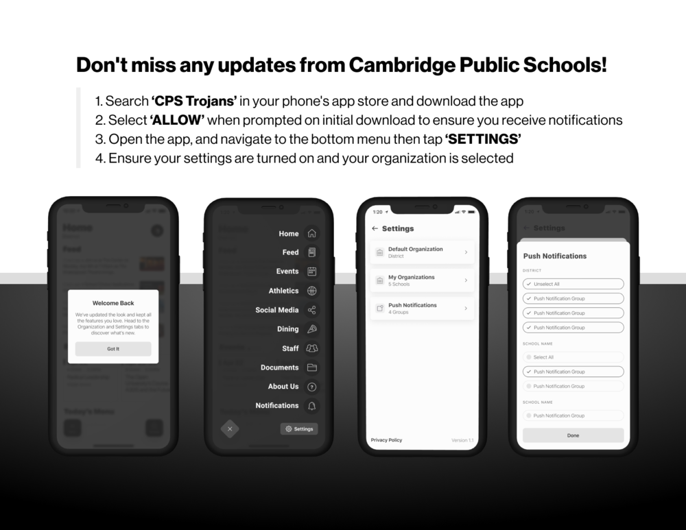 cambridge public schools app information