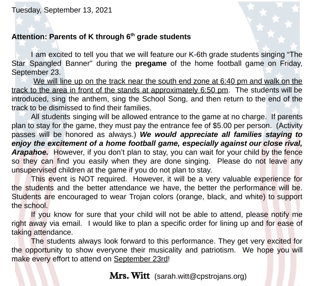 Letter from Mrs. Witt